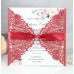 Invitation Card With Ribbon Bow Wedding Invitation Card Laser Cut Glitter Paper